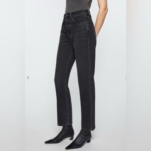 Acne Studios Mece Blå Konst: Black Straight Leg Jeans